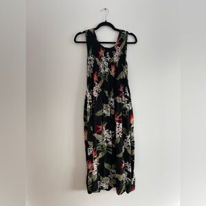 Aloha Hut Hawaiian Maxi Dress Floral Vacation Pullover Travel Beach Cruise